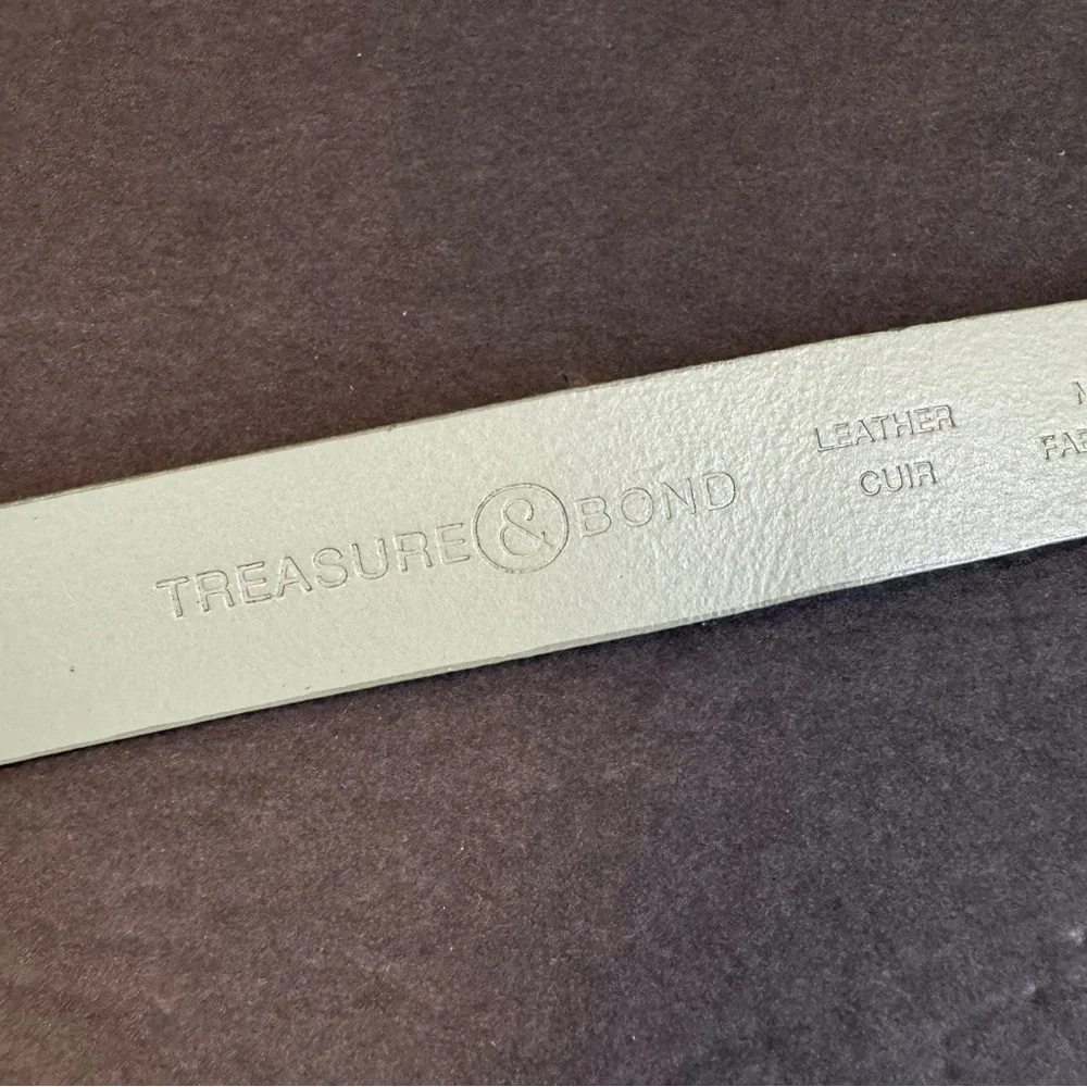 Treasure & Bond Sienna Western Leather Belt Sea Green Gold Tone Buckle‎ XL